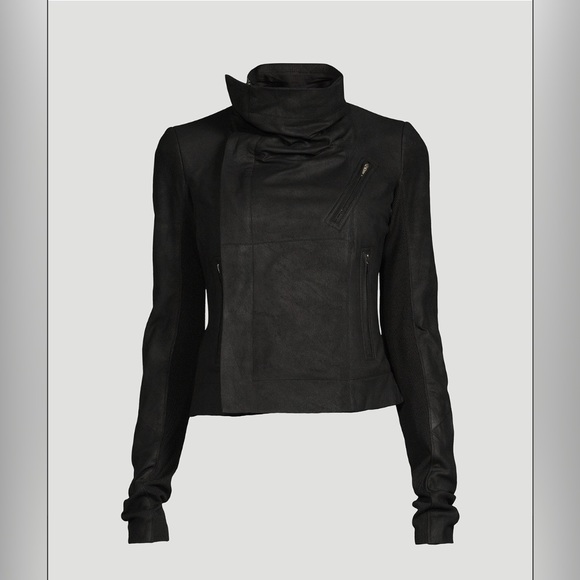 Rick Owens Classic Biker Leather Jacket Black - Picture 3 of 11